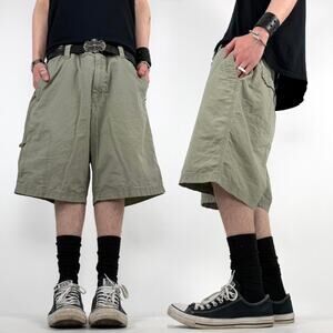 Vintage y2k baggy wide leg rare grunge tan skater grunge cargo shorts